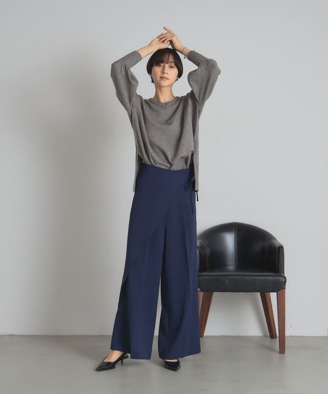パンツ y.o ラップワイドパンツ