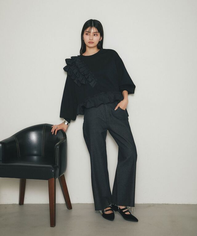 アシメフリルカットプルオーバー