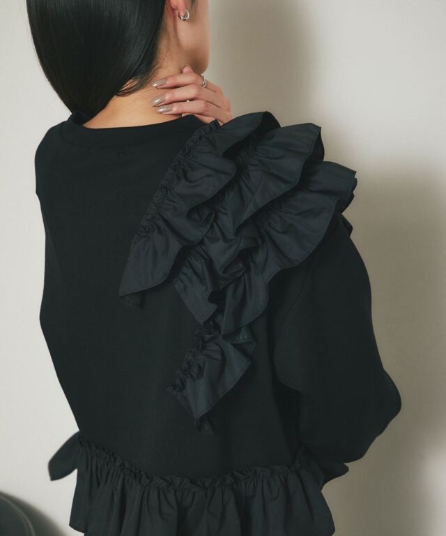 アシメフリルカットプルオーバー