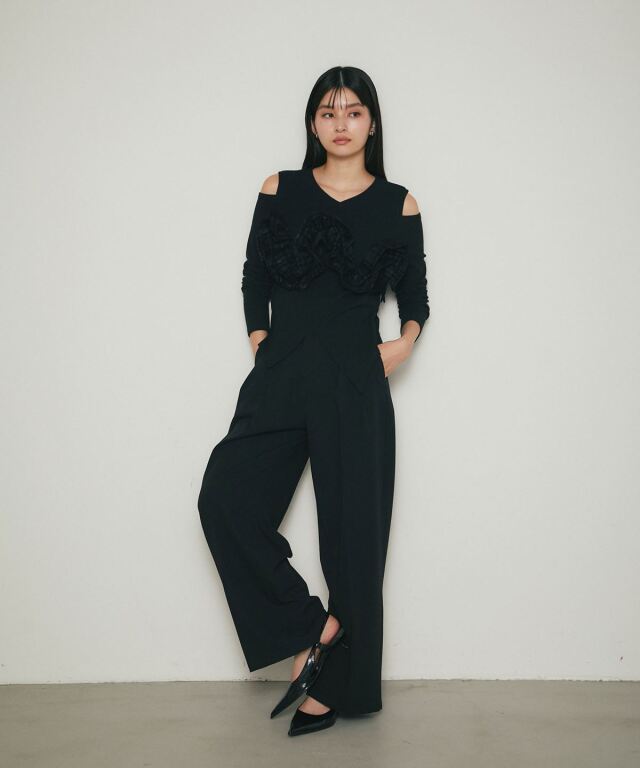 トップス Cookiekuulime アシメフリルカットソー