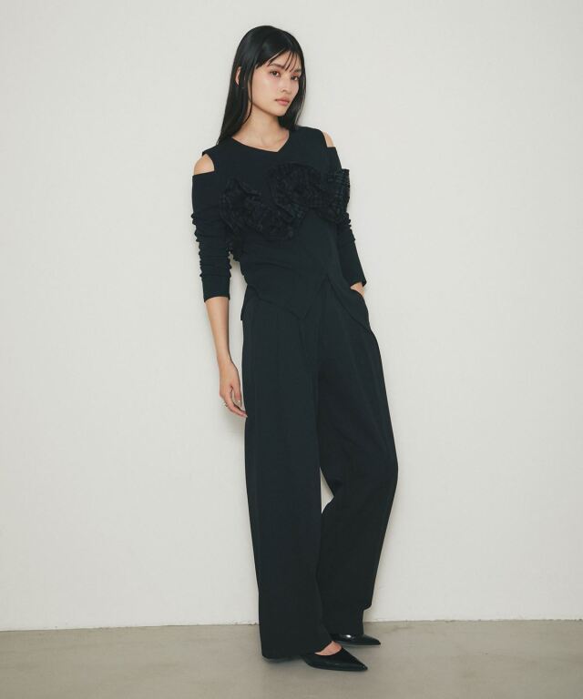 アシメフリルカットソー