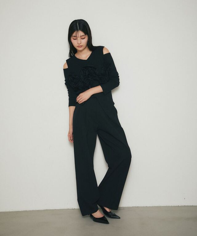 アシメフリルカットソー