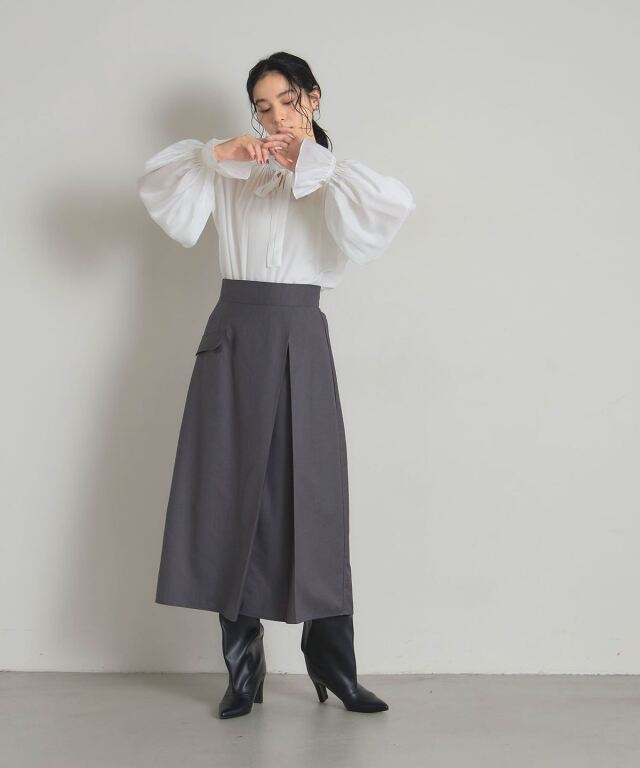 スキッパーギャザーブラウス