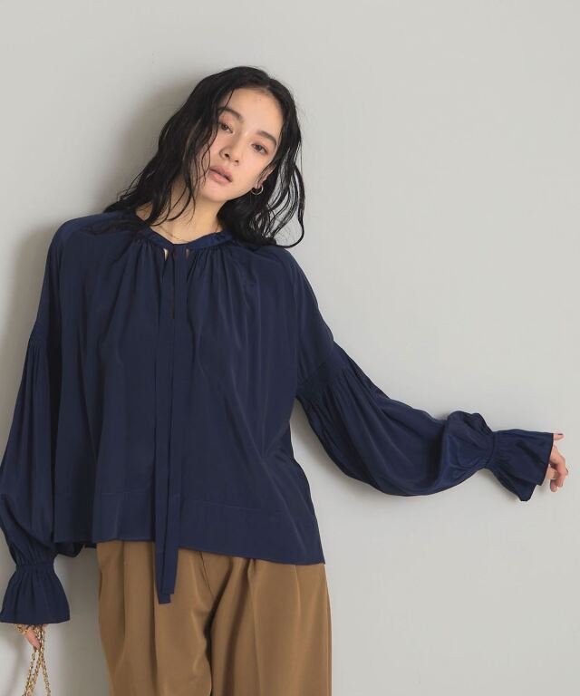 kolor 24AW ブラウス スキッパーギャザーブラウス