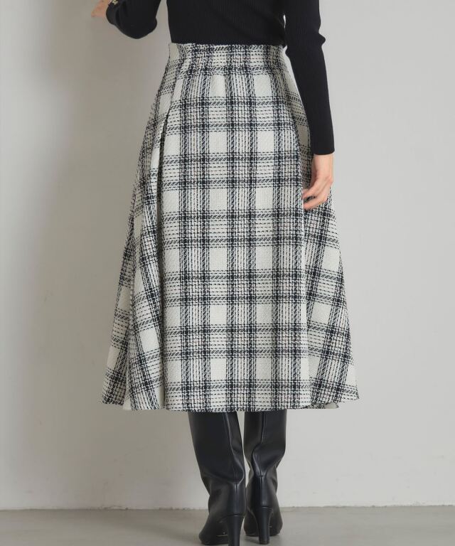 ツイードチェックフレアスカート