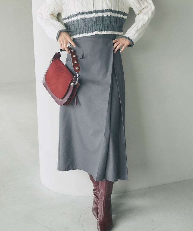 12月3日WEB限定再販！【宮本茉由さんカタログ着用】タックナロースカート