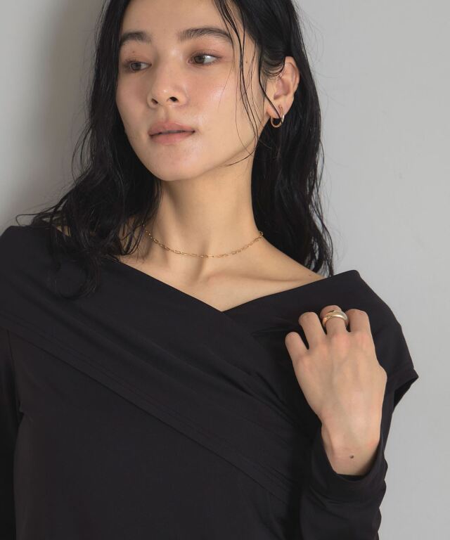 裏起毛オフショルアシメカットソー
