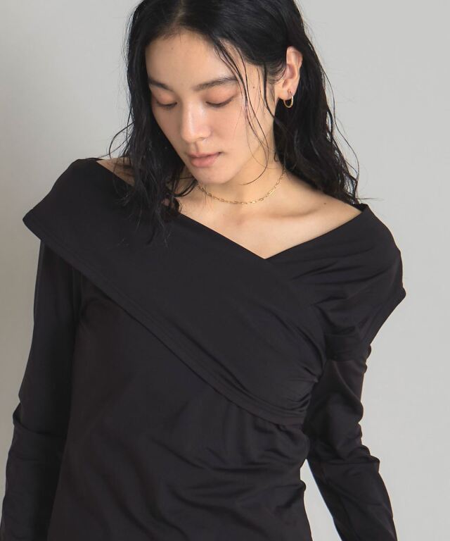 裏起毛オフショルアシメカットソー