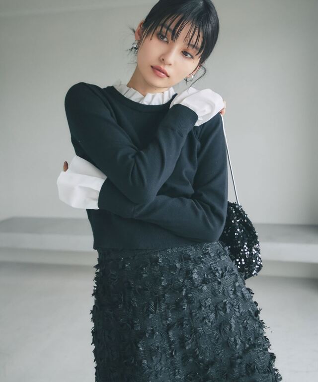 マシェリコラボ】リボンツイードミニスカート