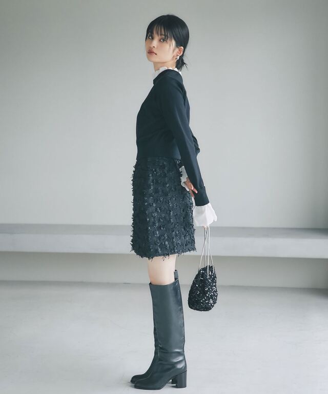 マシェリコラボ】リボンツイードミニスカート