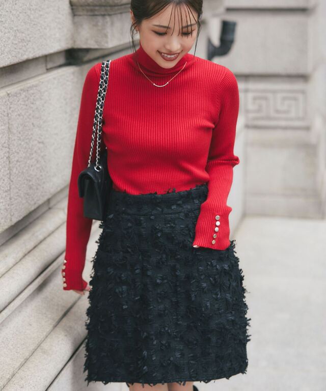 マシェリコラボ】リボンツイードミニスカート