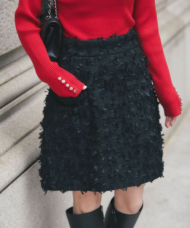 【マシェリコラボ】リボンツイードミニスカート