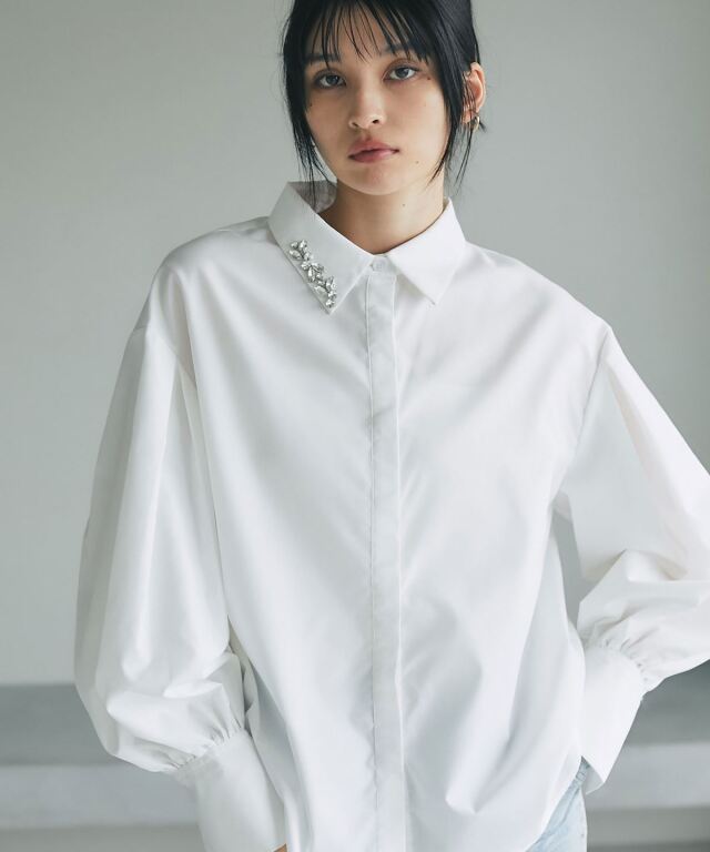 コットンビジューシャツ ジルバイジルスチュアート JILL by JILLSTUART ビジューシャツブラウス