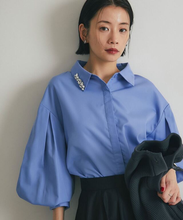 DaTuRaビジューシャツセット Heather（ヘザー）の「ビスチェSETビジューシャツ 111421（シャツ