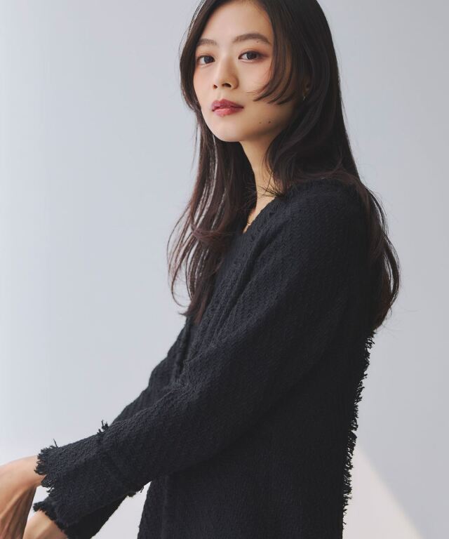 トレフルプラスワン　ツイードワンピース　ブラック ツイードワンピース | Onepiece,ノースリーブ | | TREFLE＋1（トレフル