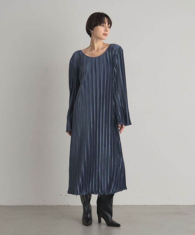 フラメンコ　ワンピース　ネイビーベロアワンピースのみ販売 リブベロアワンピース