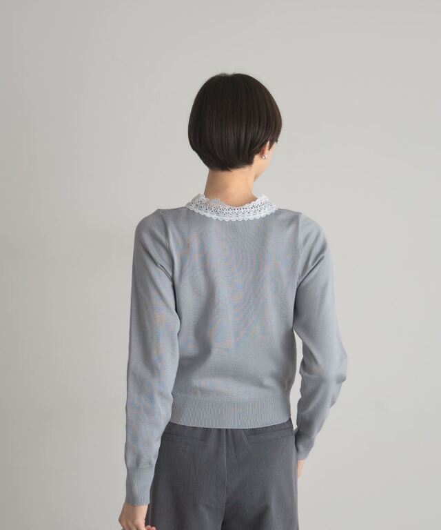 ケミカルレースボウタイニット