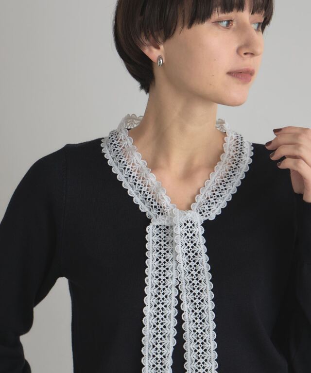 ケミカルレースボウタイニット