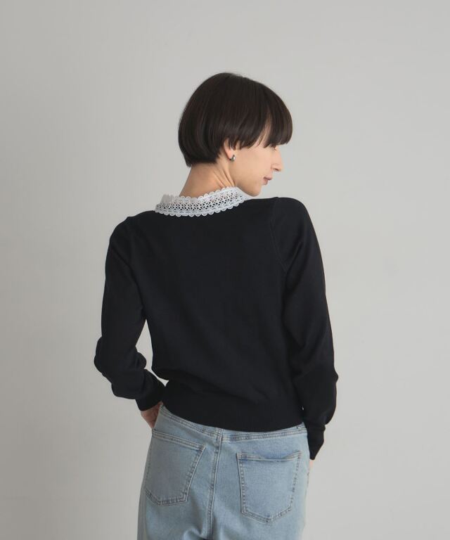 ケミカルレースボウタイニット
