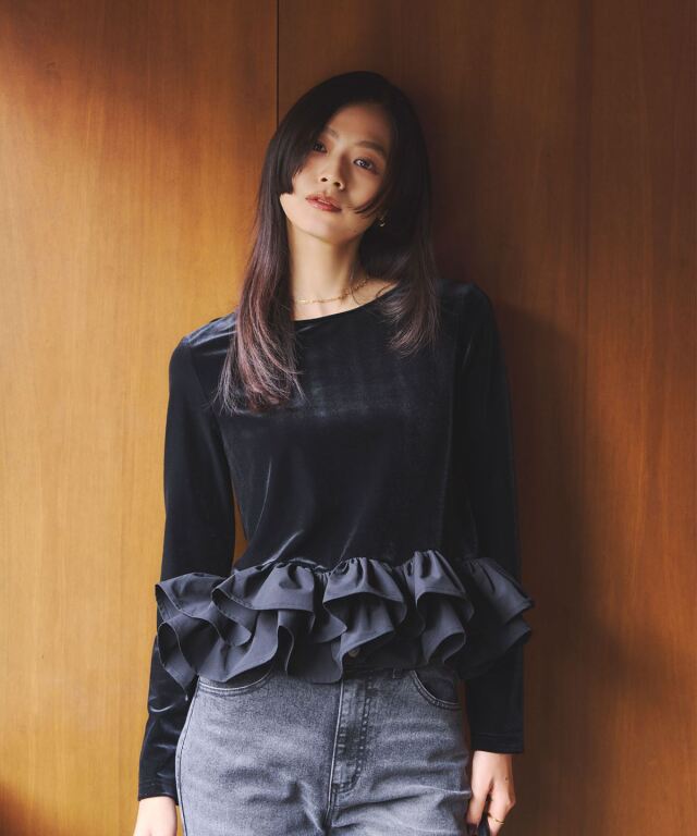 1月18日オフィシャルサイト限定再販！フリルヘムベロアTシャツ