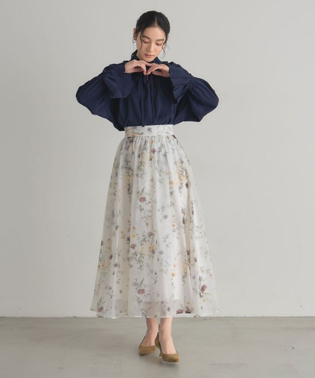 フラワープリントスカート フラワープリントスカート