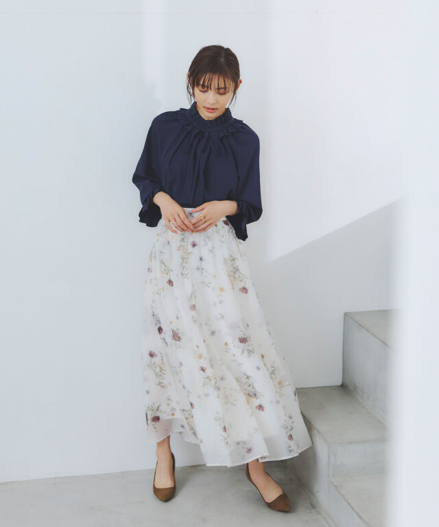 フラワープリントスカート