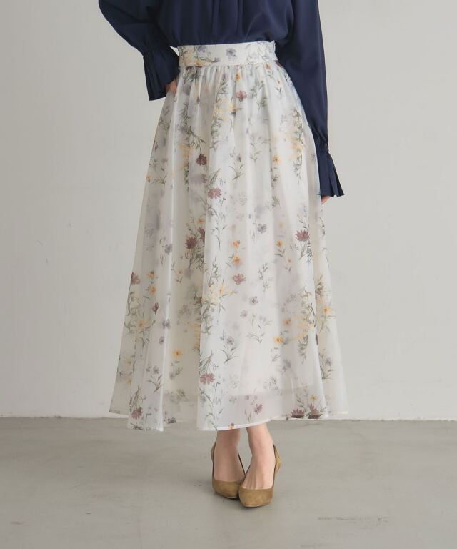 フラワープリントスカート