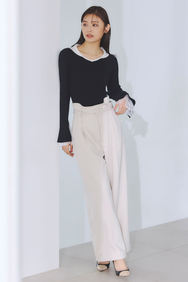 ビジュー付きスウェットチュニック