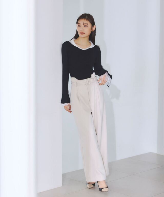 【古畑星夏さん着用】カーブウエストパンツ