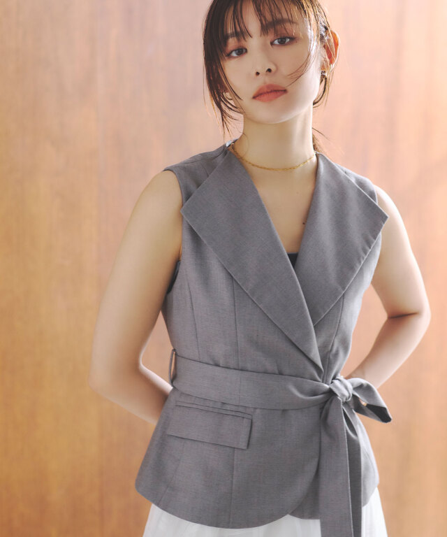 【古畑星夏さん着用】リボンベルトジレ