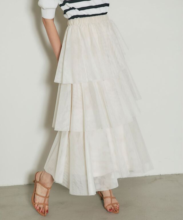 ランダムヘムチュールティアードスカート