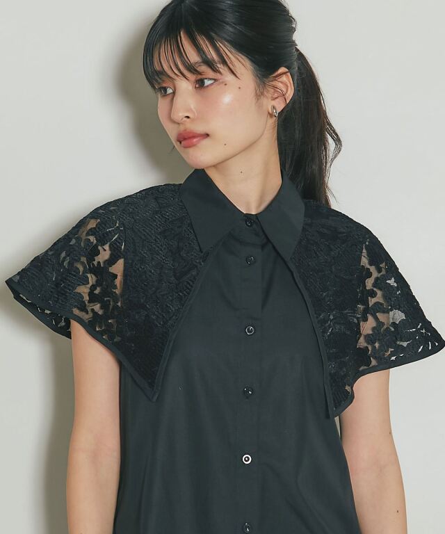 louren ドレープケープブラウス　本日限定値下げ ケープライクブラウス【7e-174-01409】