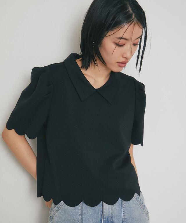 黒 スカラップヘム 半袖トップス スカラップヘム クロップトップ ｜ルイ・ヴィトン 公式サイト - 1AK0QK