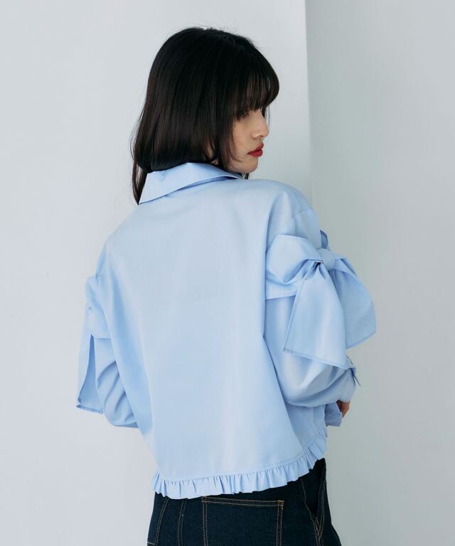 リボンスリーブブラウス