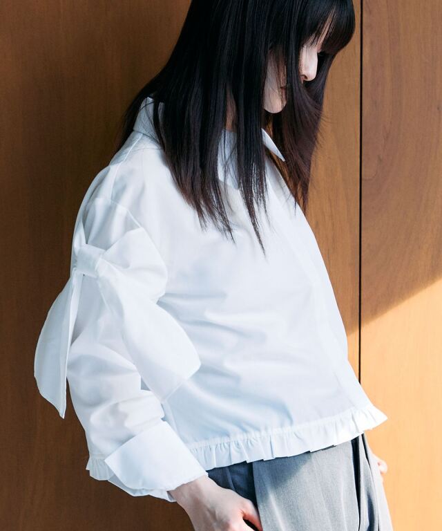 リボンスリーブブラウス