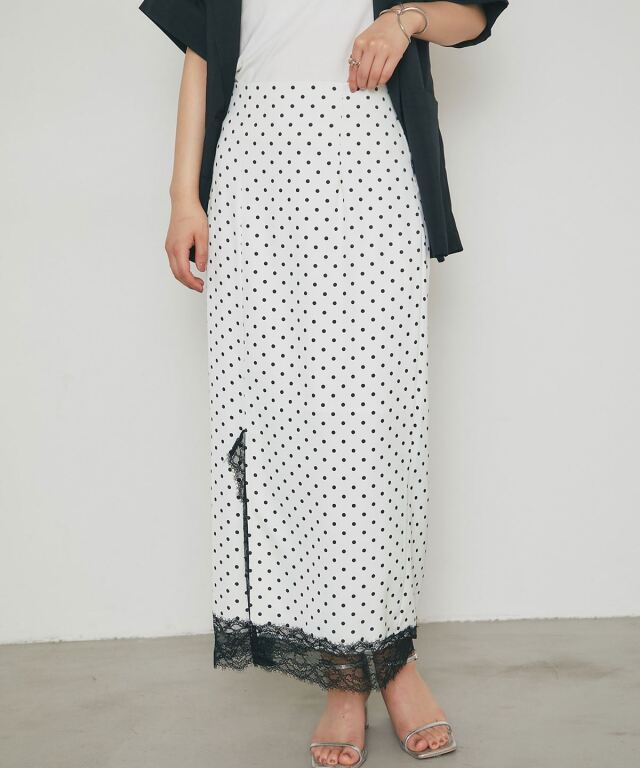 レーストリミングドットスカート
