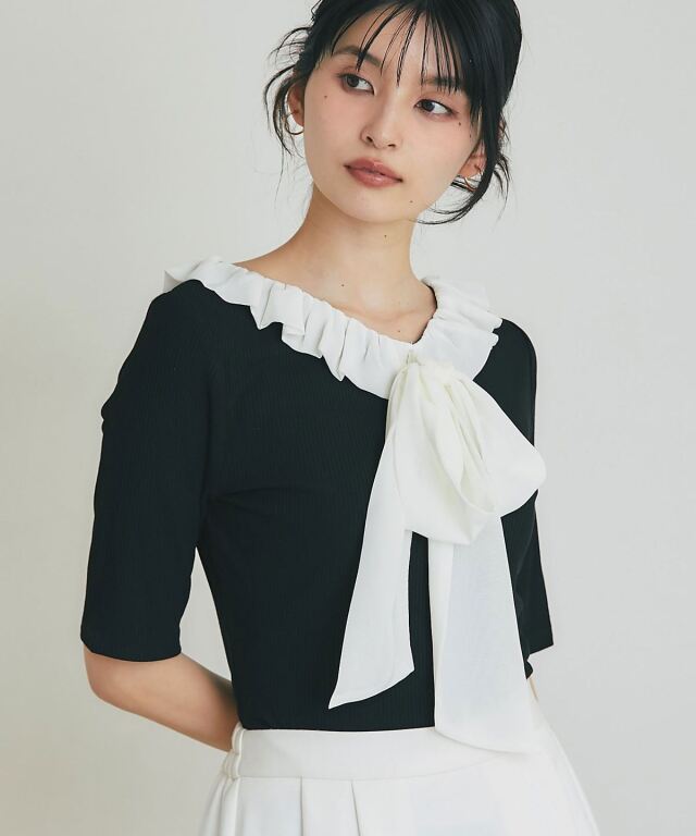 あら　1、3、4、5セット 前後2WAYバックリボンカットソー