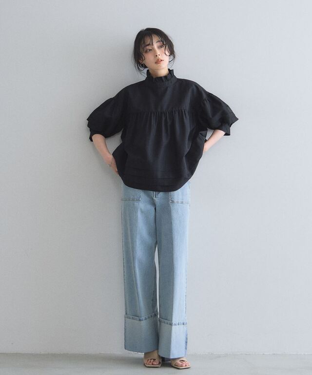 美品 IENA 完売 モチーフプリントギャザーカフス ブラウス セール】C/P ギャザーシャツ◇（シャツ/ブラウス）｜IENA（イエナ）の