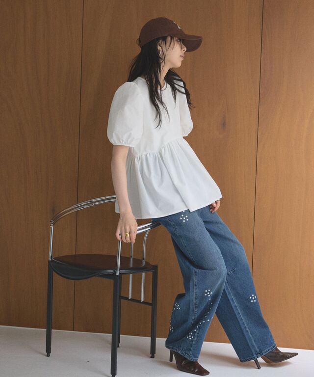 ふくれジャガードトップス