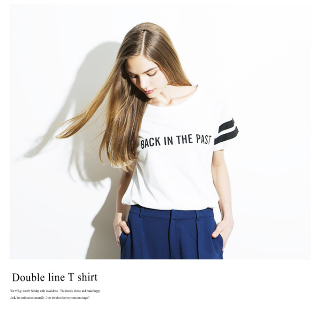 Double Line T Shirt レディース Tシャツ Sale品につき返品 交換 注文確定後の変更キャンセル不可