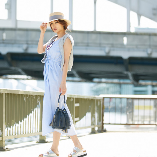Chambray Maxi One Piece レディース マキシ ワンピース