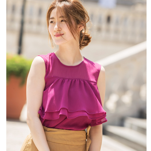 tiered chiffon top