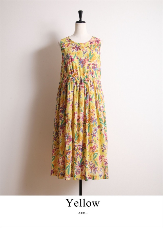絵画風フラワープリントワンピース 絵画風フラワープリントワンピース