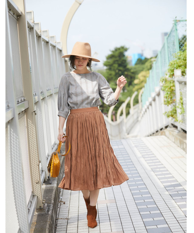 シフォンワッシャープリーツスカート