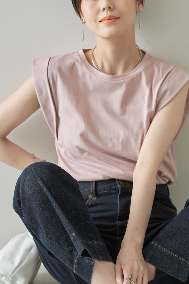 シンプルカットソーコットンTシャツ