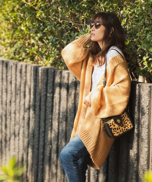 Aya Luxe Line 手編み風オーバーサイズニットカーディガン