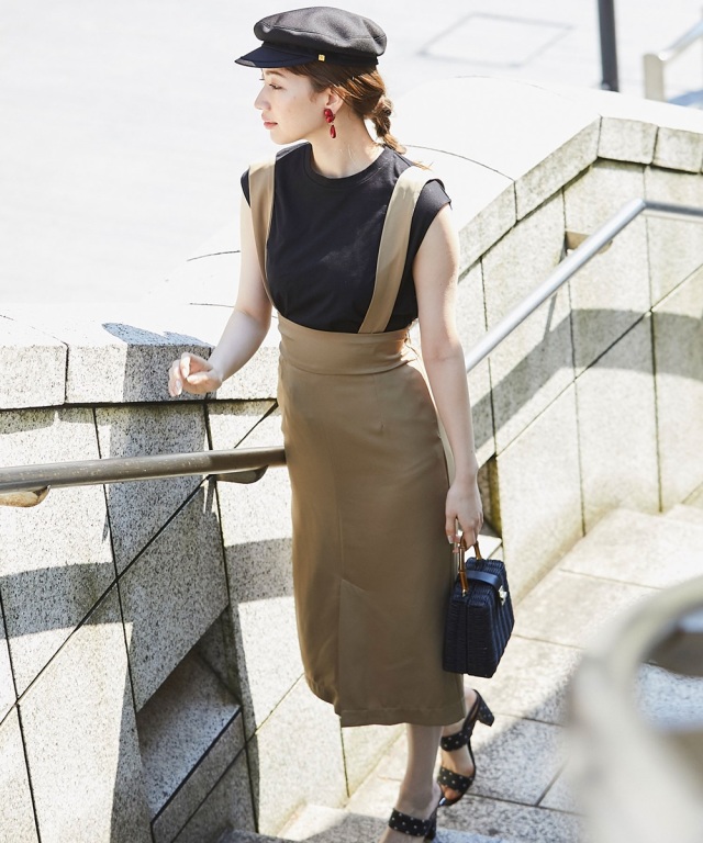 サスペンダー3wayタイトスカート