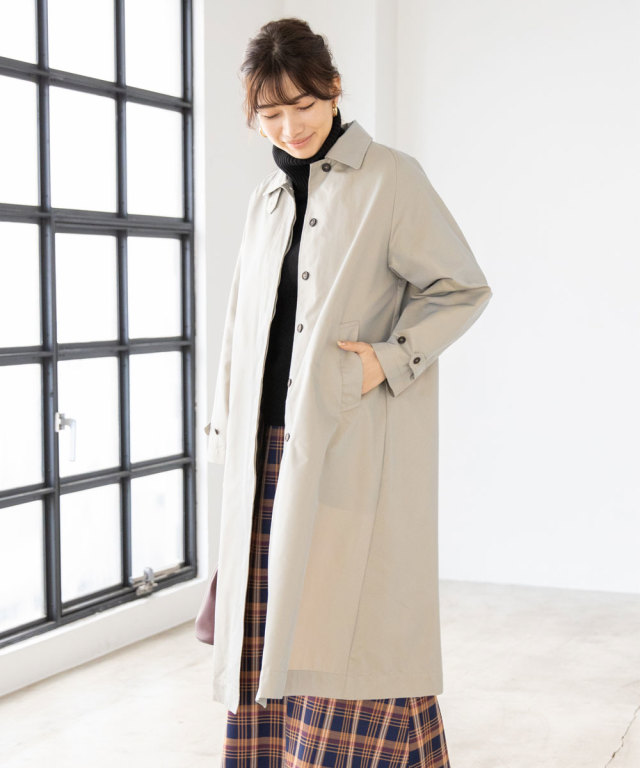 バックスリットボタンシャンブレーライナー付きトレンチコート