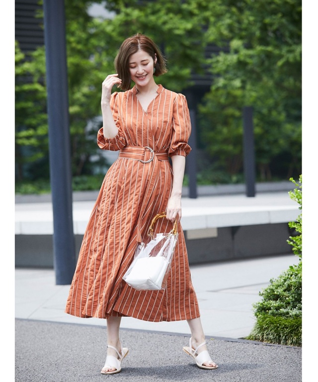 S Size Collection Yu Rm さん着用 Ma Anmiさん着用 3dストライプカシュクールシャツワンピース