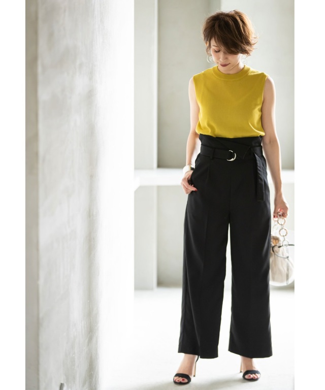 S Size Collection Yu Rm さん着用 Ma Anmiさん着用 ハイウエストベルテッドワイドパンツ